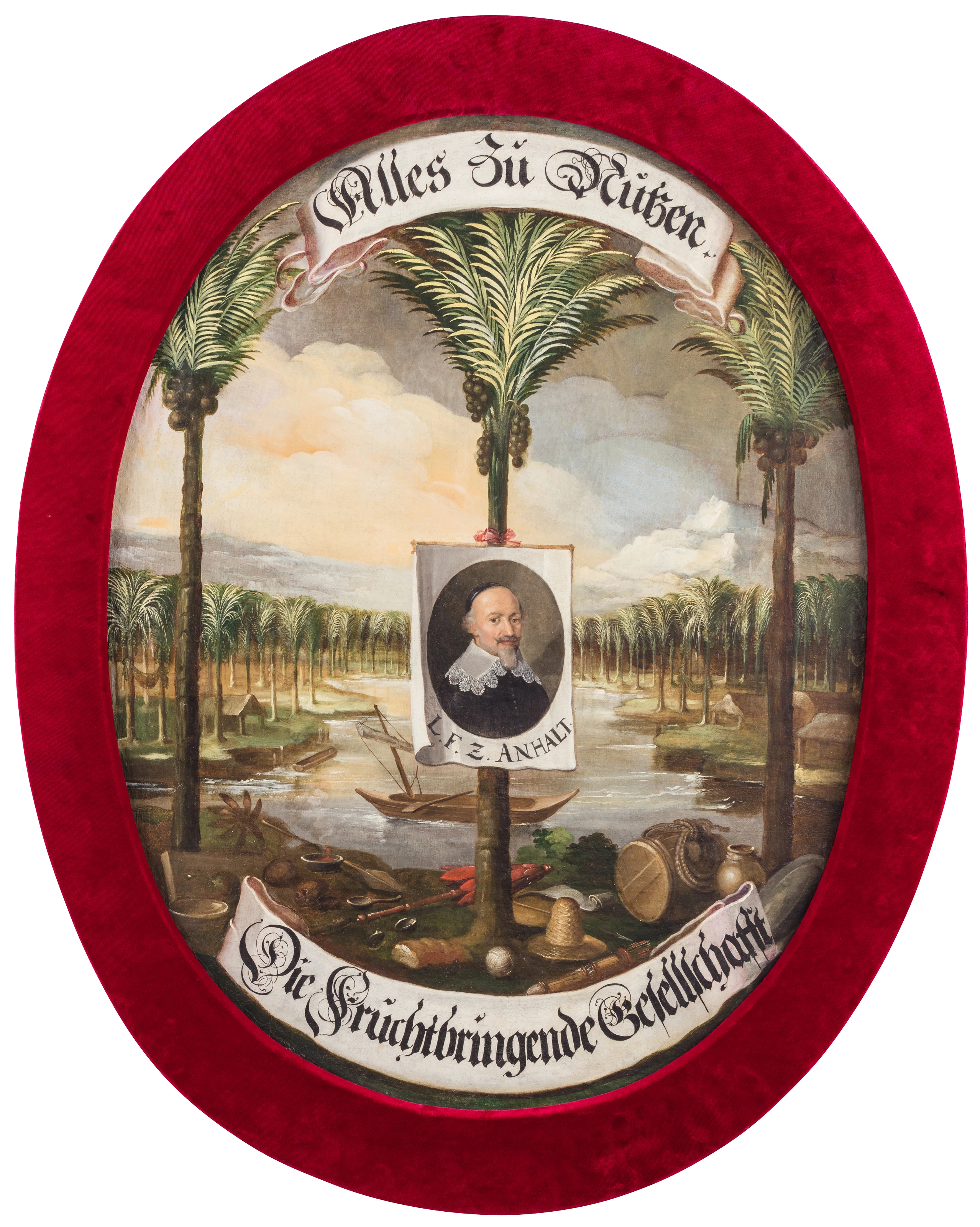 Abraham Richter nach Matthäus Merian: Wappenschild der Fruchtbringenden Gesellschaft, um 1617/1642