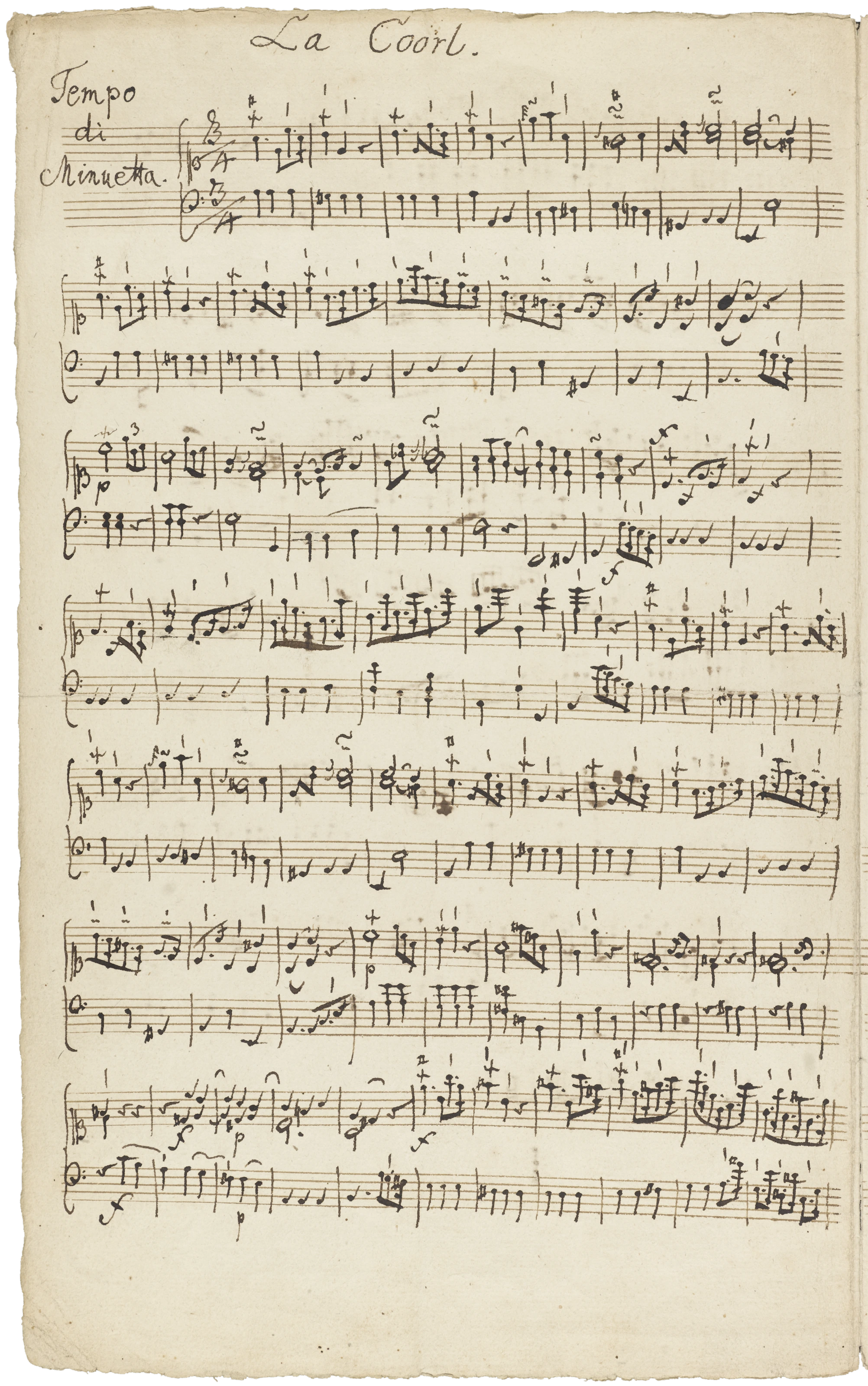 3. Satz: Tempo di Minuetto, „La Coorl“