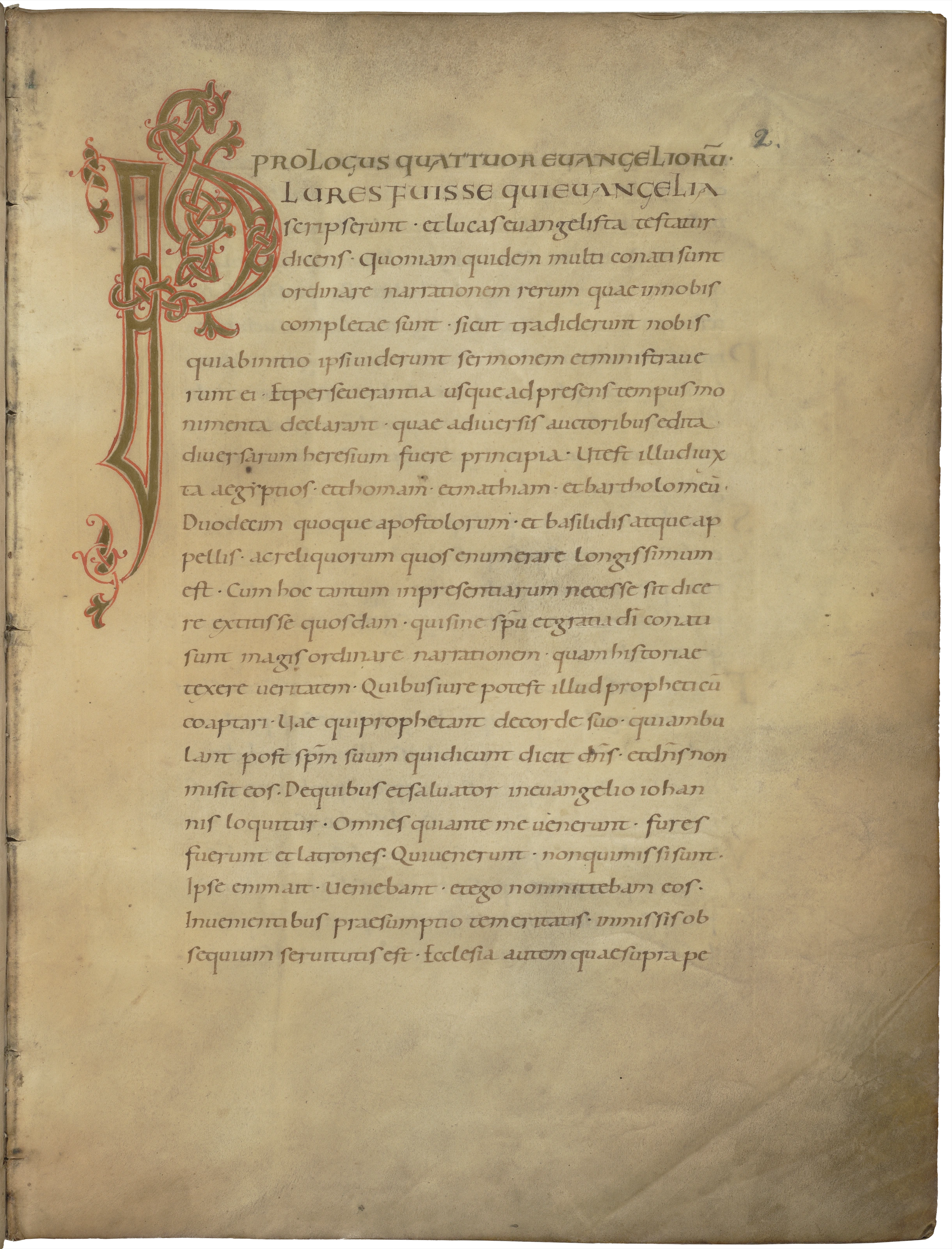 Blatt 2r: Prologus quattuor Evangeliorum