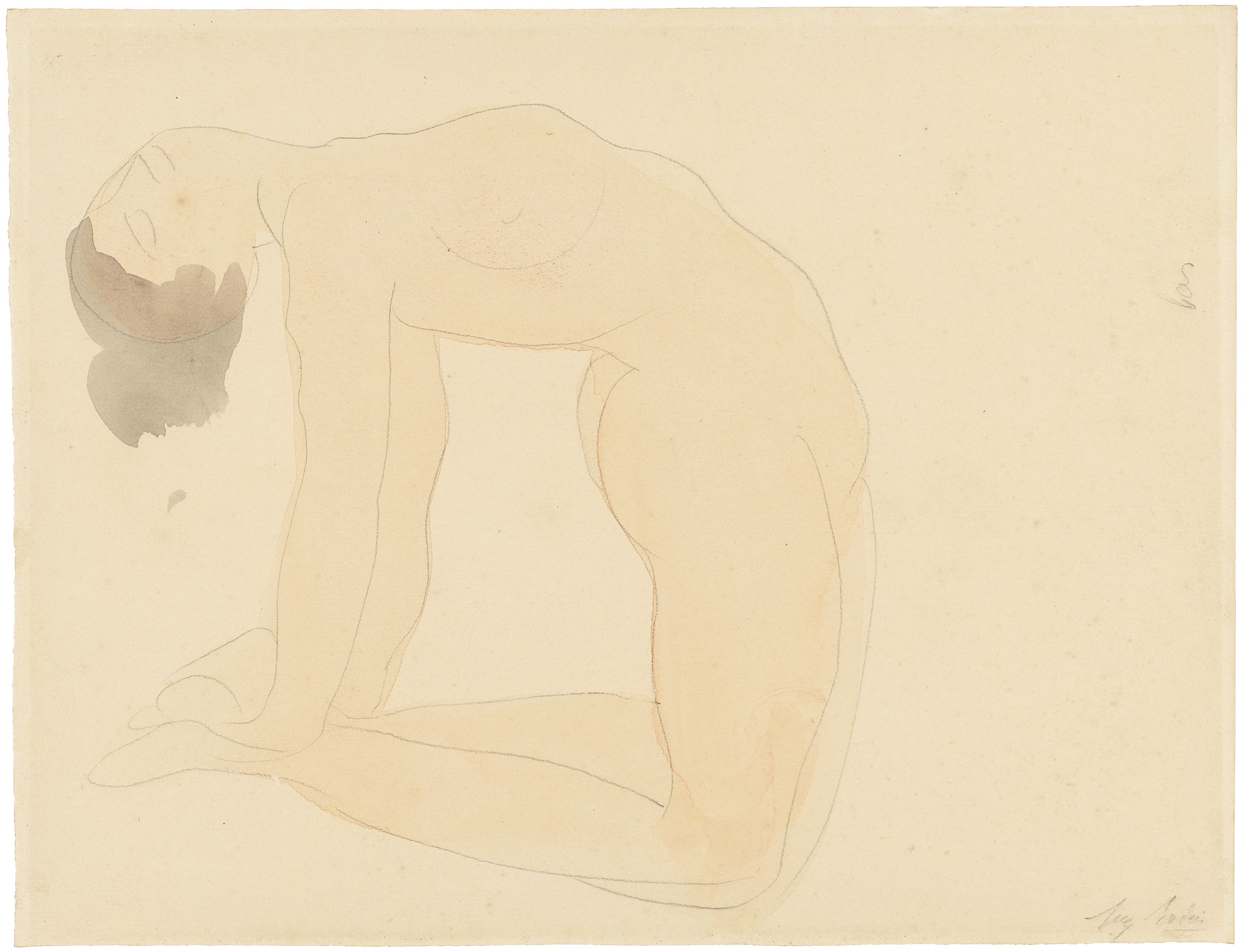 Auguste Rodin: Knieender weiblicher Akt in weit zurückgebeugter Position, vor 1905