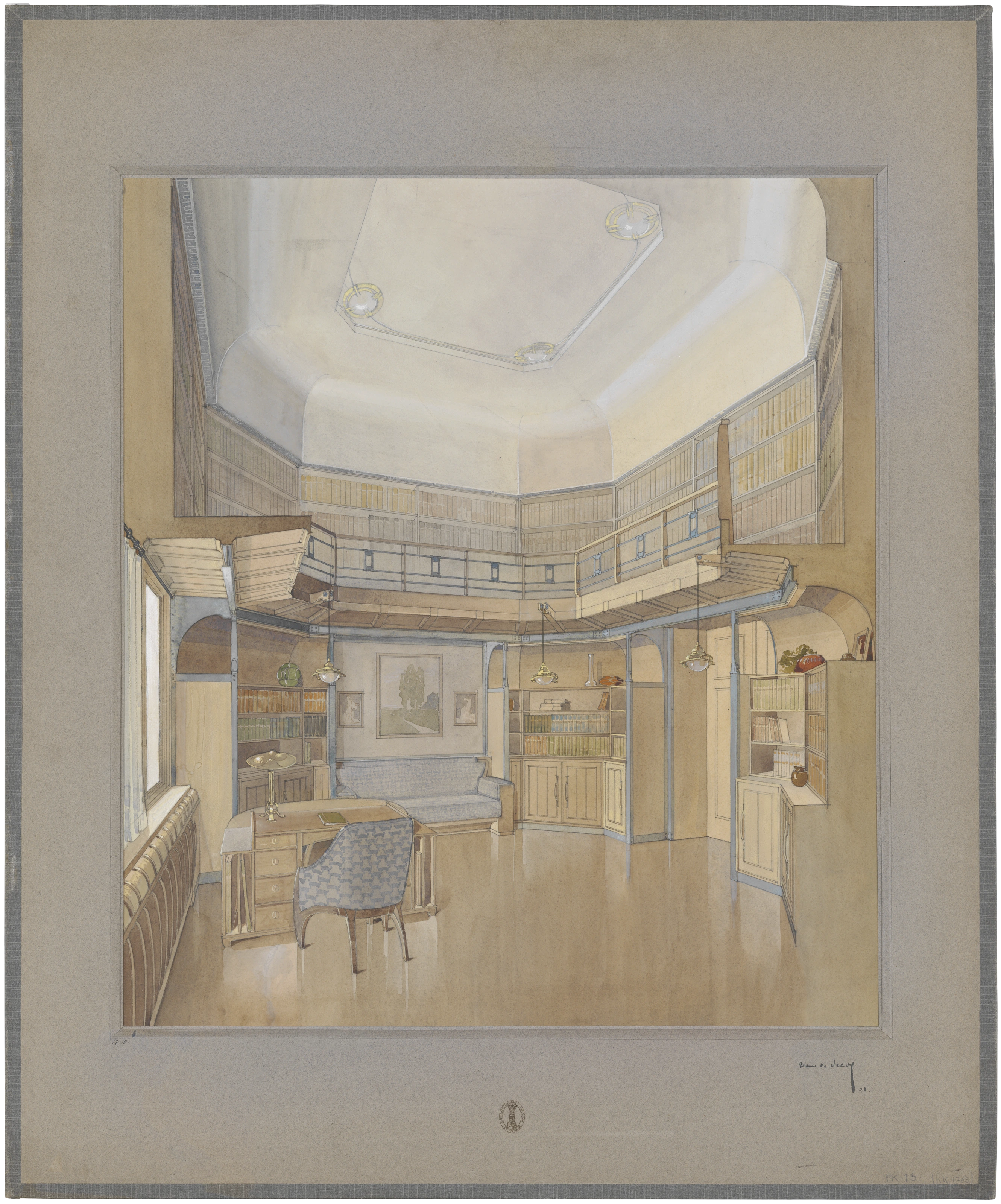 Henry van de Velde: Entwurf für das Direktorenzimmer im Großherzoglichen Museum, 1908