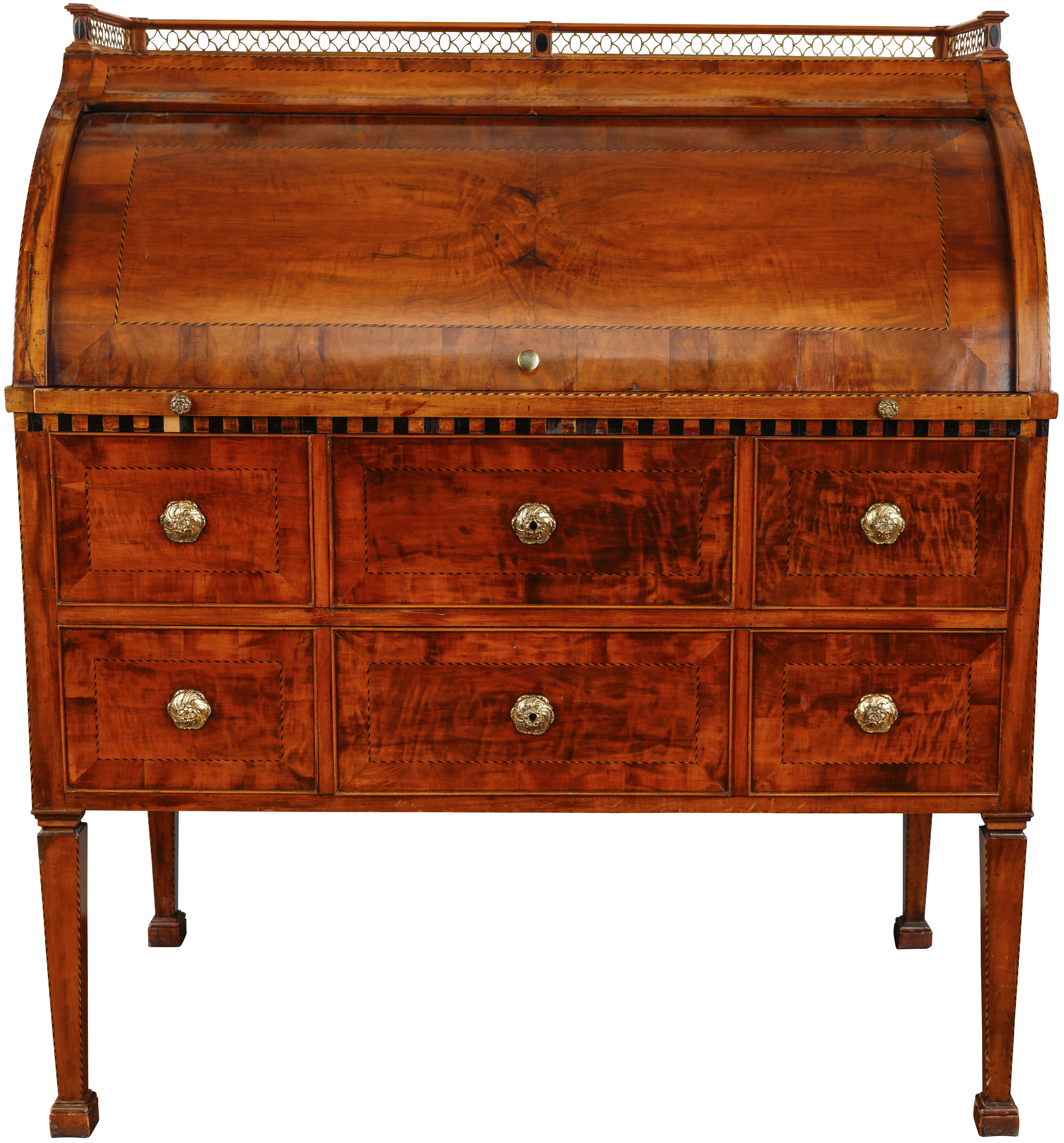 Vorderansicht des Schreibtischs mit geschlossenem Deckel