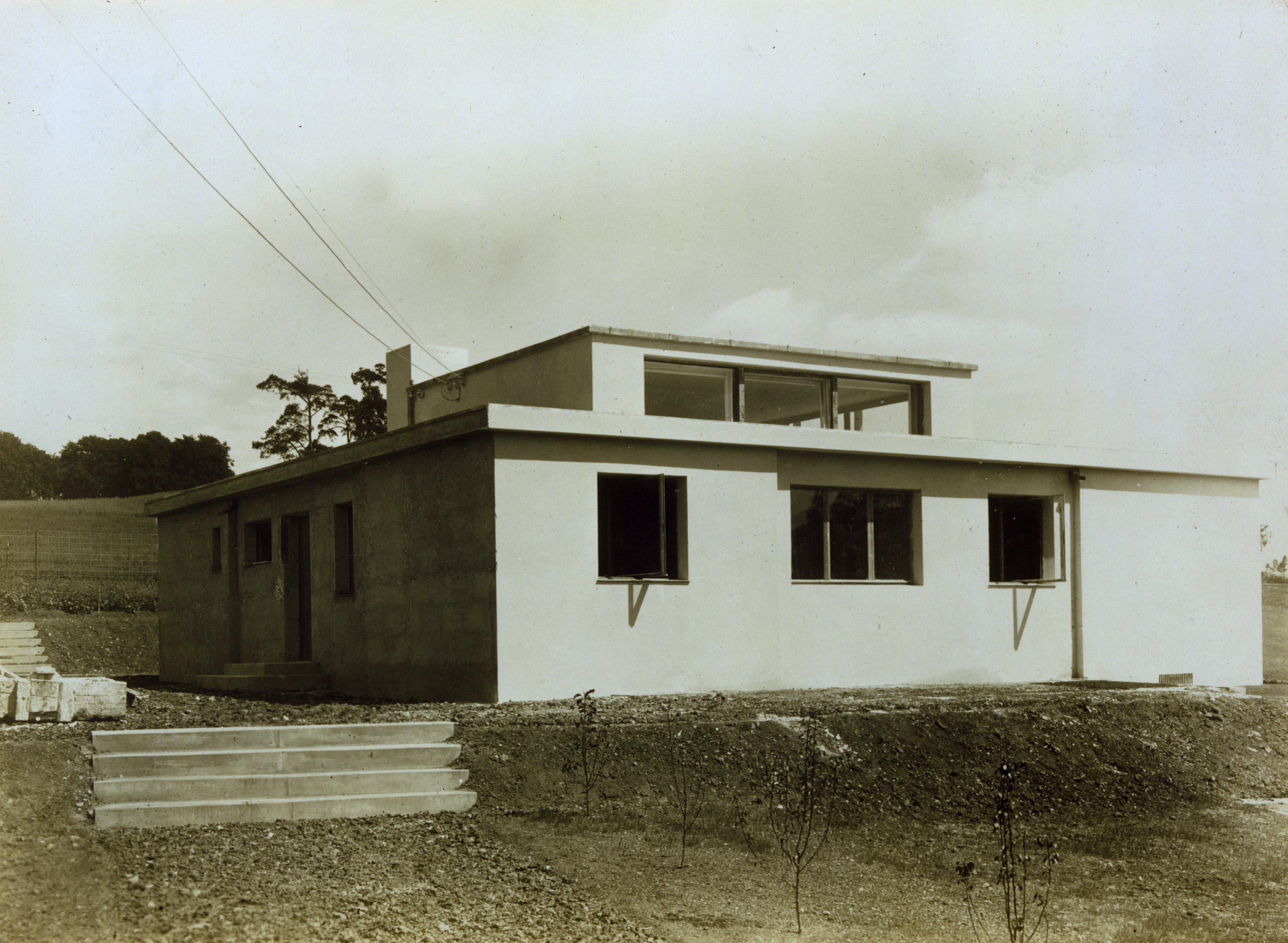 Außenansicht während des Baus, 1923 © BUW, Archiv der Moderne