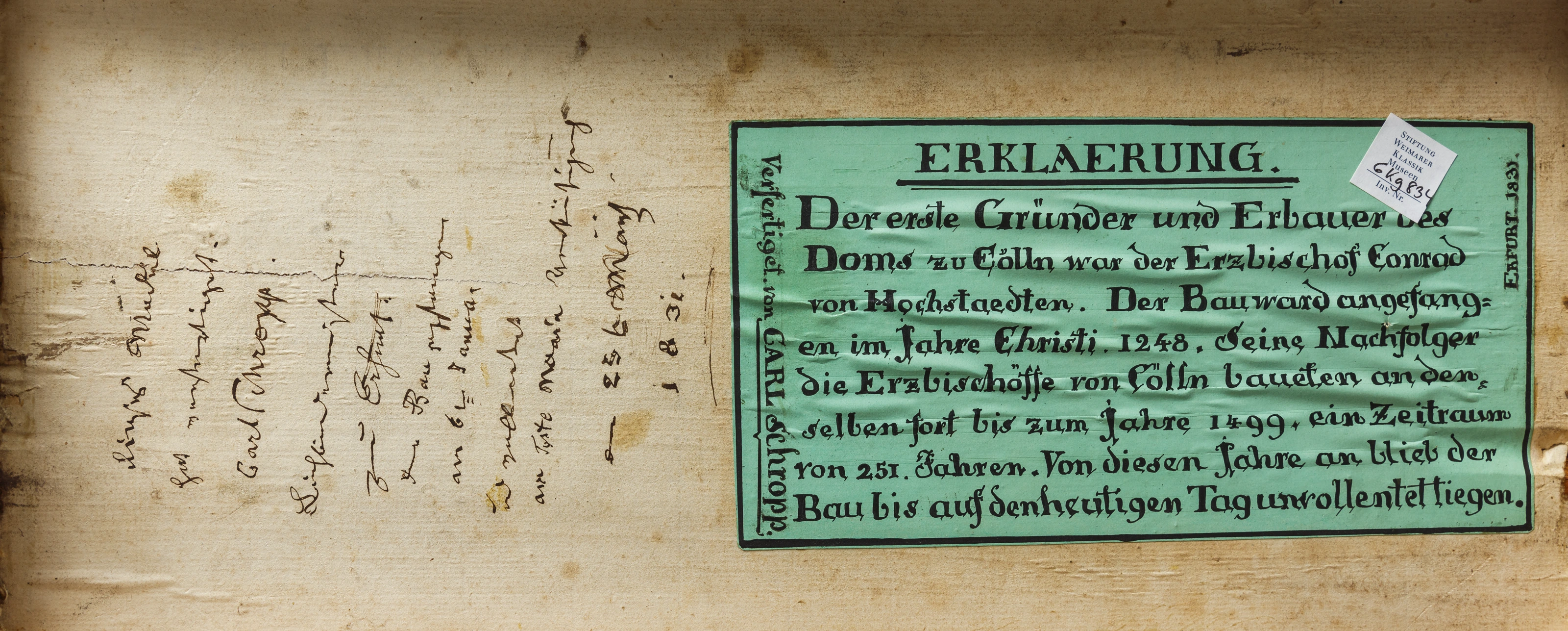 Unterseite des Modells mit Beschriftung