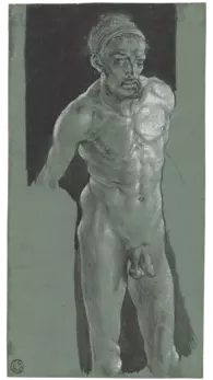 Albrecht Dürer: Selbstbildnis als Akt, um 1509