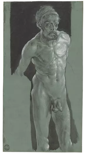Albrecht Dürer: Selbstbildnis als Akt, um 1509