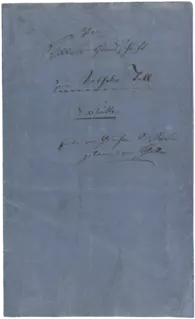 Emilie von Gleichen-Rußwurm: Umschlag „Von Schillers Handschrift. Zum Wilhelm Tell“, um 1840 