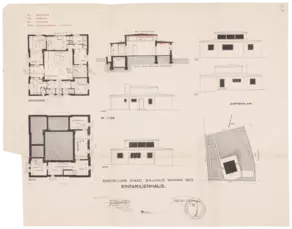 Georg Muche/Walter Gropius/Adolf Meyer: Baugesuch für das Haus Am Horn, 1923