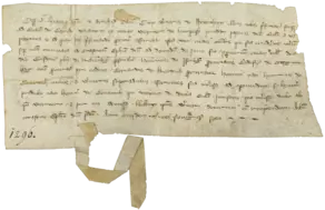 Urkunde zu einem Güterstreit, 1296