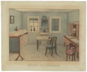 Bernhard von Arnswald: Göthes Studirzimmer, Lithographie, um 1849