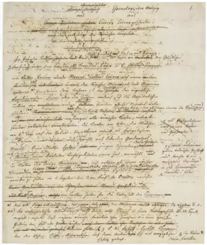 Christoph Martin Wieland: Manuskript zur Übersetzung eines Cicero-Briefes, 1806